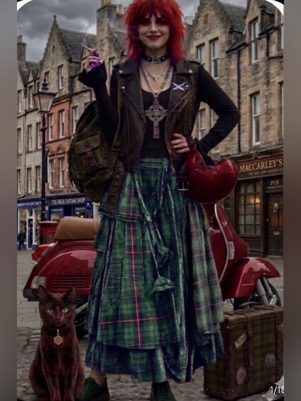 NWOT Kooler than a KILT 🏴󠁧󠁢󠁳󠁣󠁴󠁿 Celtic Plaid Maxi SZ L
